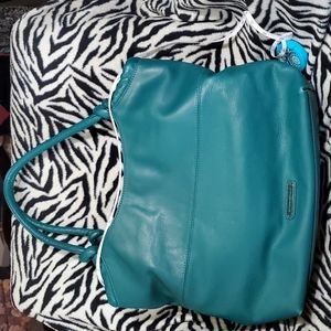 Banana Republic teal leather hobo bag EUC